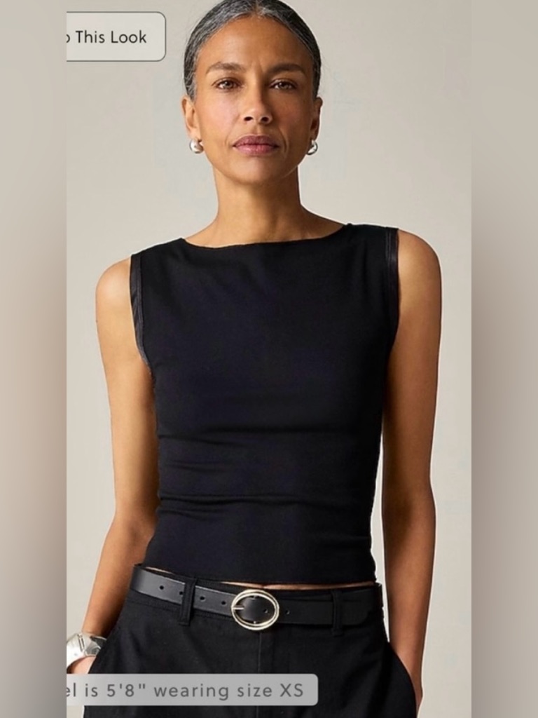 J.Crew Refined Rib Shell Tank Top In Black